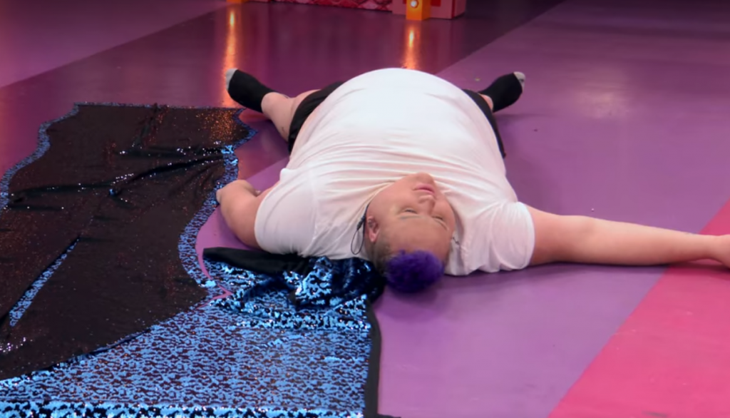 Eureka lying on the floor